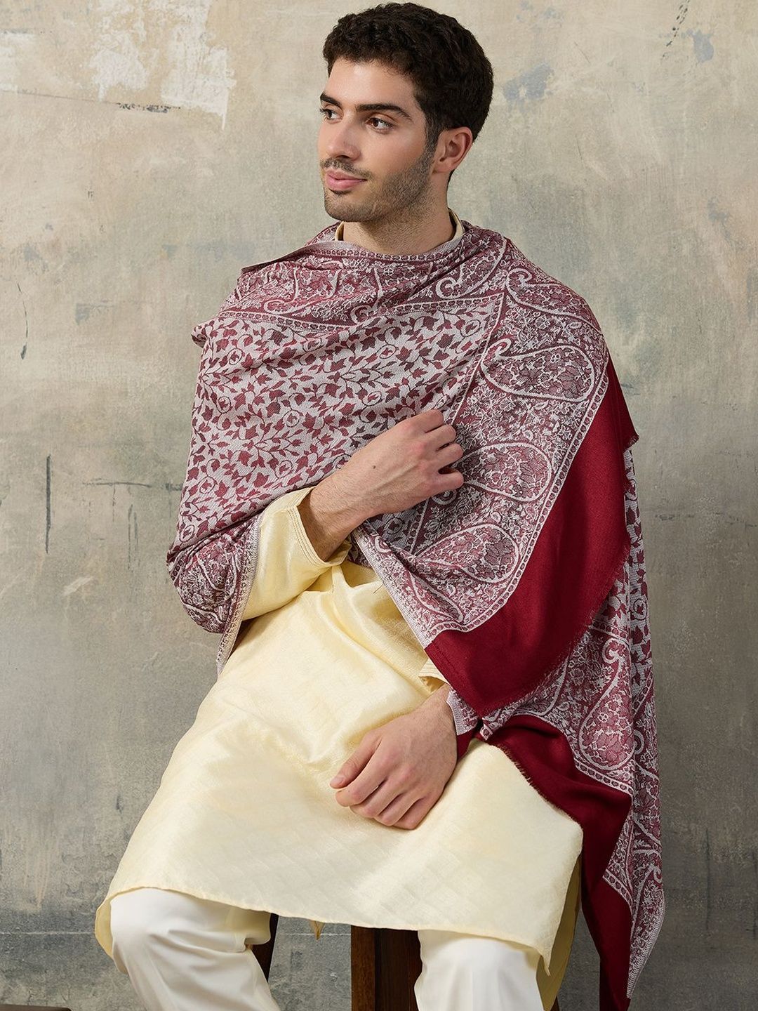 WEAVERS VILLA Men Merino Wool Mufflers-picture-34
