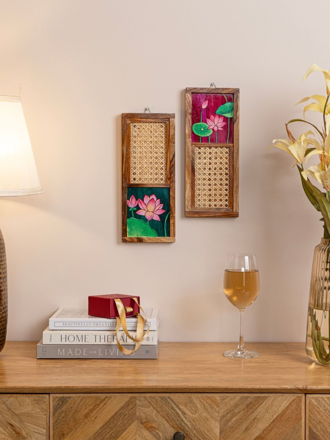 Mirai Woods 2 Pieces Wood Natural Elements Matte Handcrafted Wall Hangings