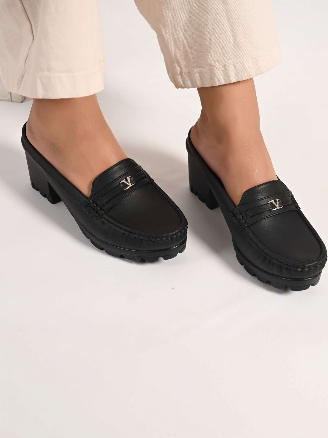 San Marino by Shoe Bank Block Mules with Buckles-picture-20