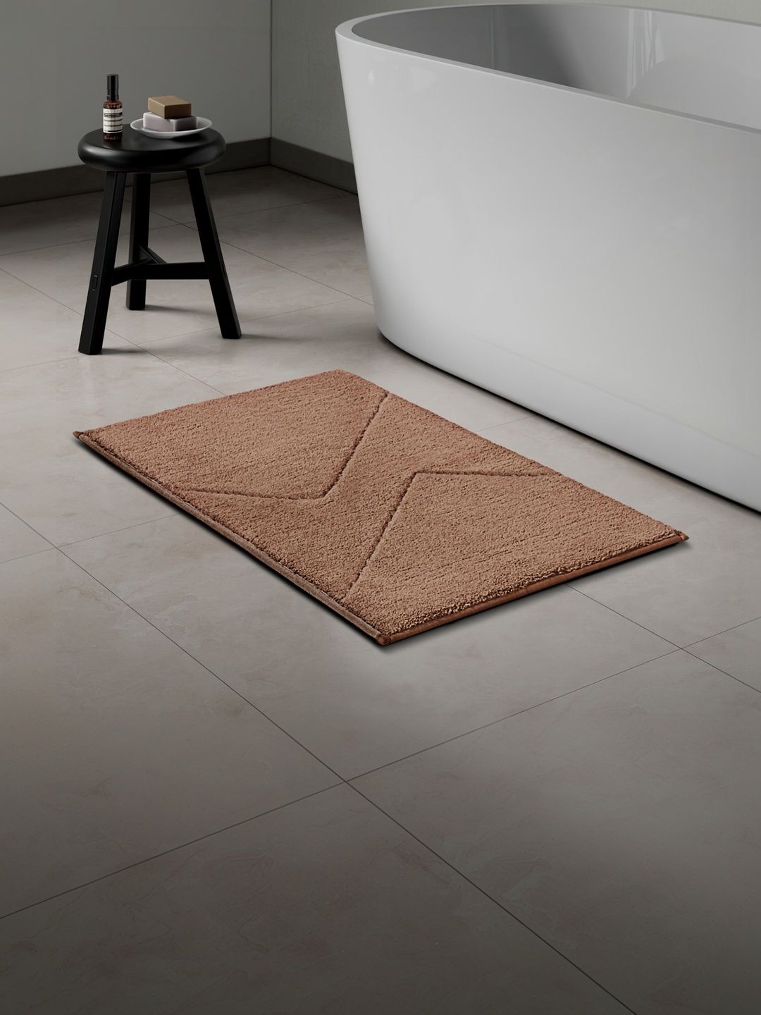 SPACES Brown Anti Skid Tufted Bath Mat-image-17