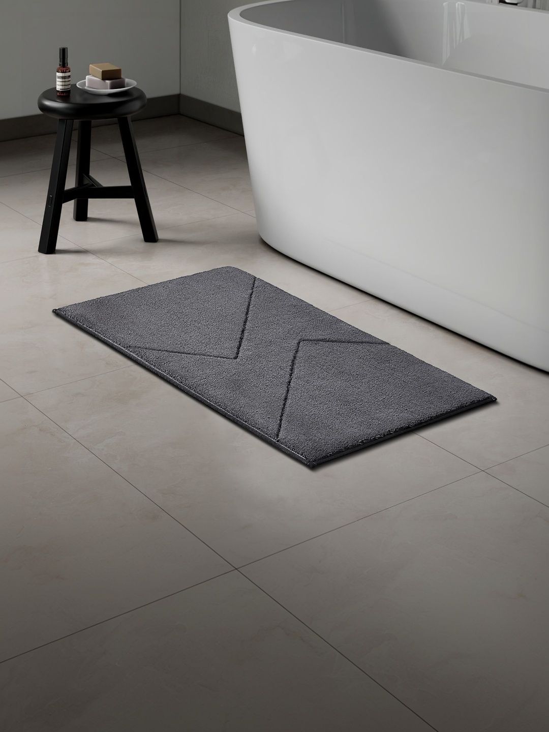SPACES Grey Anti Skid Tufted Bath Mat-picture-10