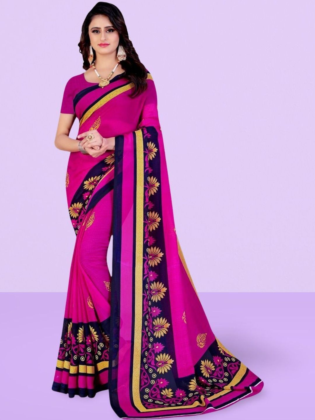 Vibhagyaa Floral Poly Georgette Saree-picture-53