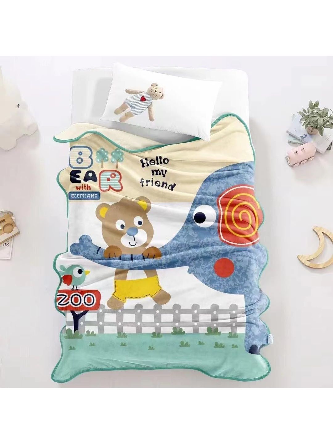 Butterthief Multicoloured & Blue Cartoon Characters Microfiber Heavy Winter 210 GSM Blanket-image-18