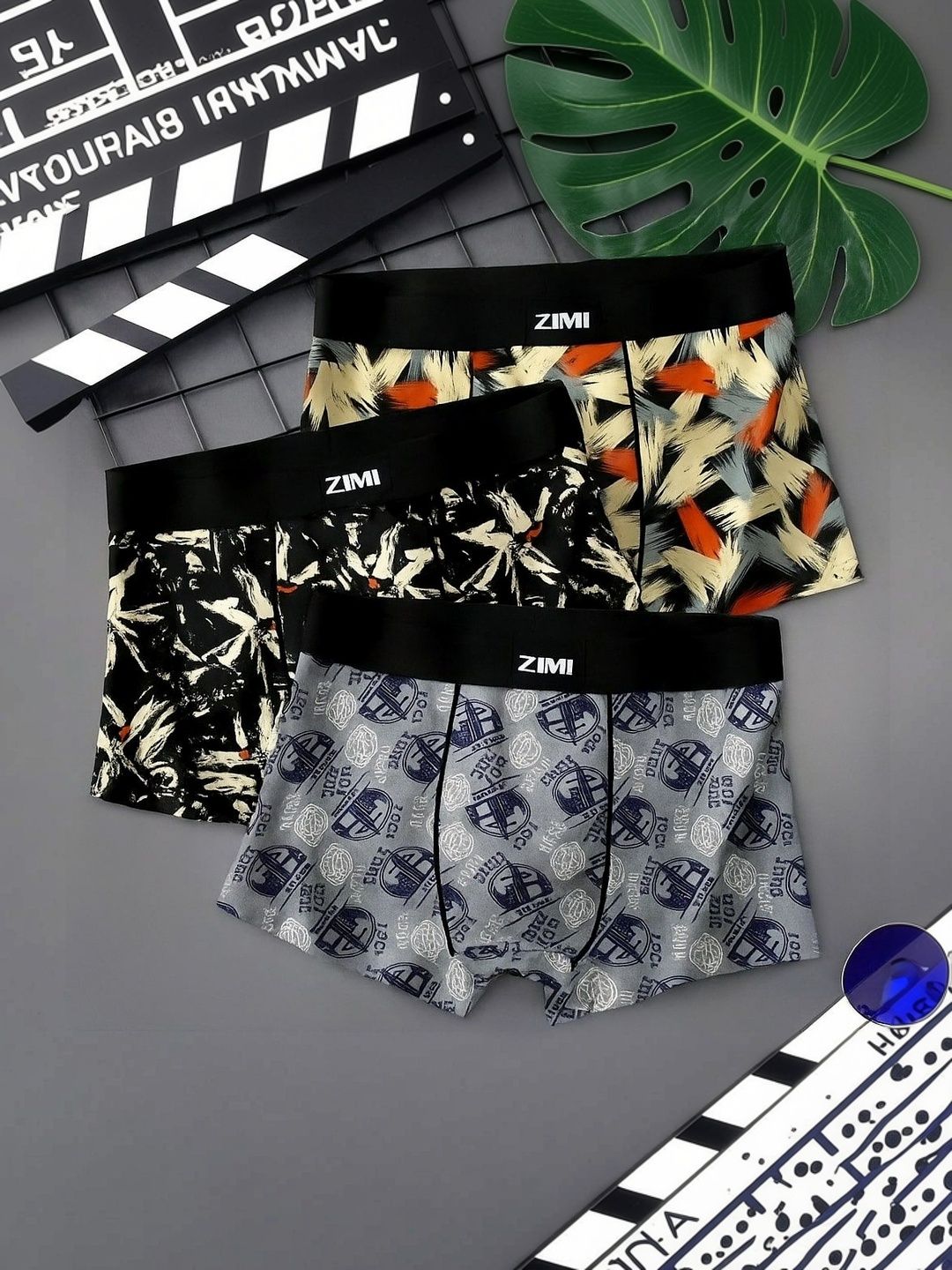 ZIMI LIFESTYLE Pack of 3 Printed Short Trunks-picture-49