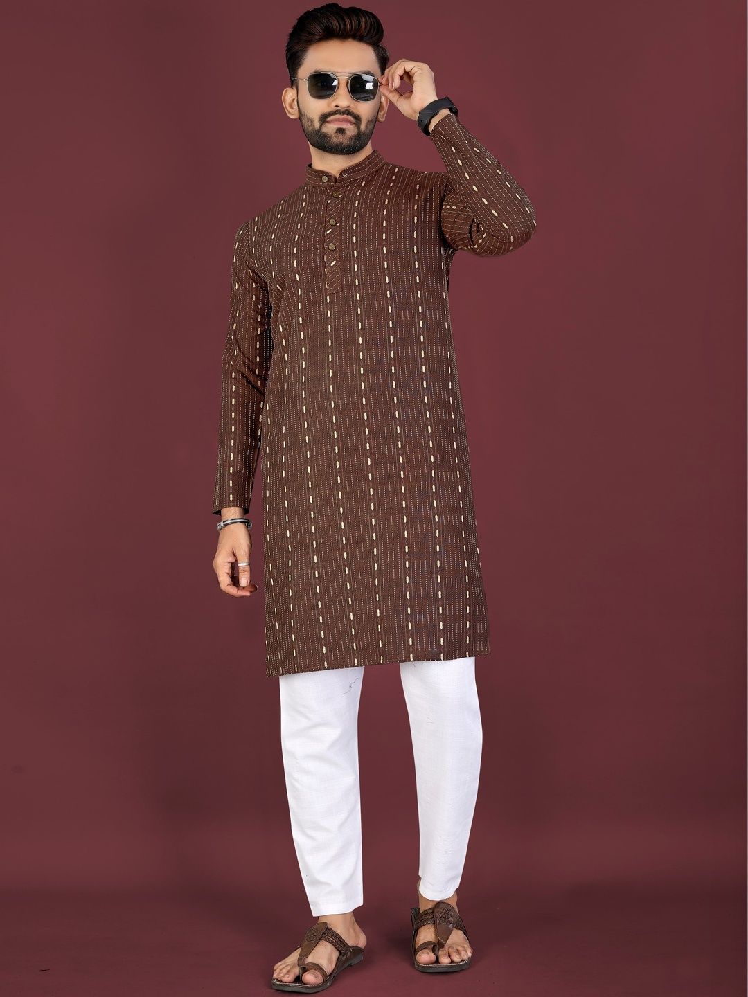 CHARLOTTE GRACIOUS Men Striped Kurta-picture-20