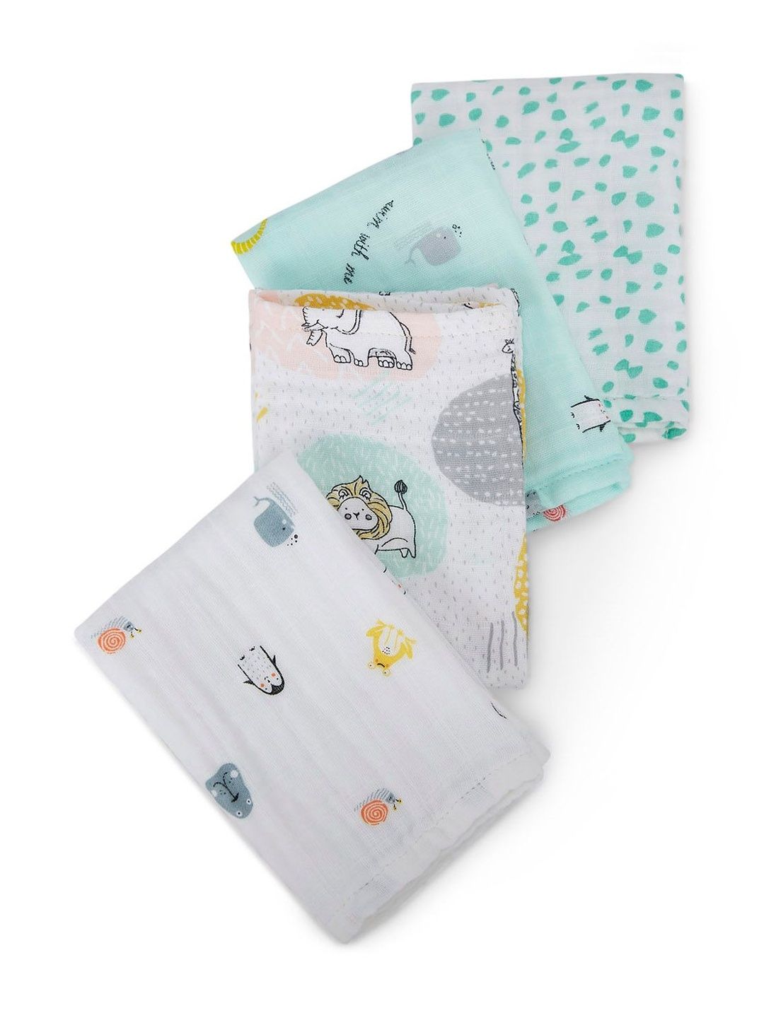 Portico Pack of 4 Infants Little Peaches 100% Cotton Burp Cloth-image-18