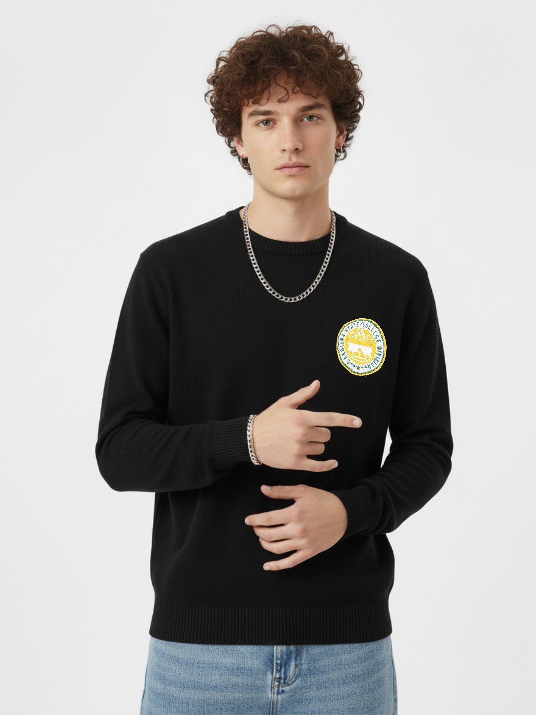 glitchez Acrylic Pullover with Applique Detail-picture-26