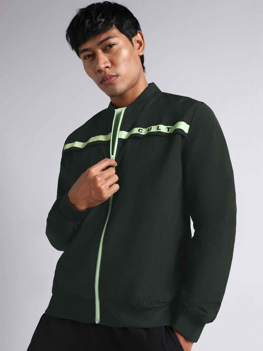 CULT Men Brand Logo Lightweight Training or Gym Bomber Jacket-picture-44