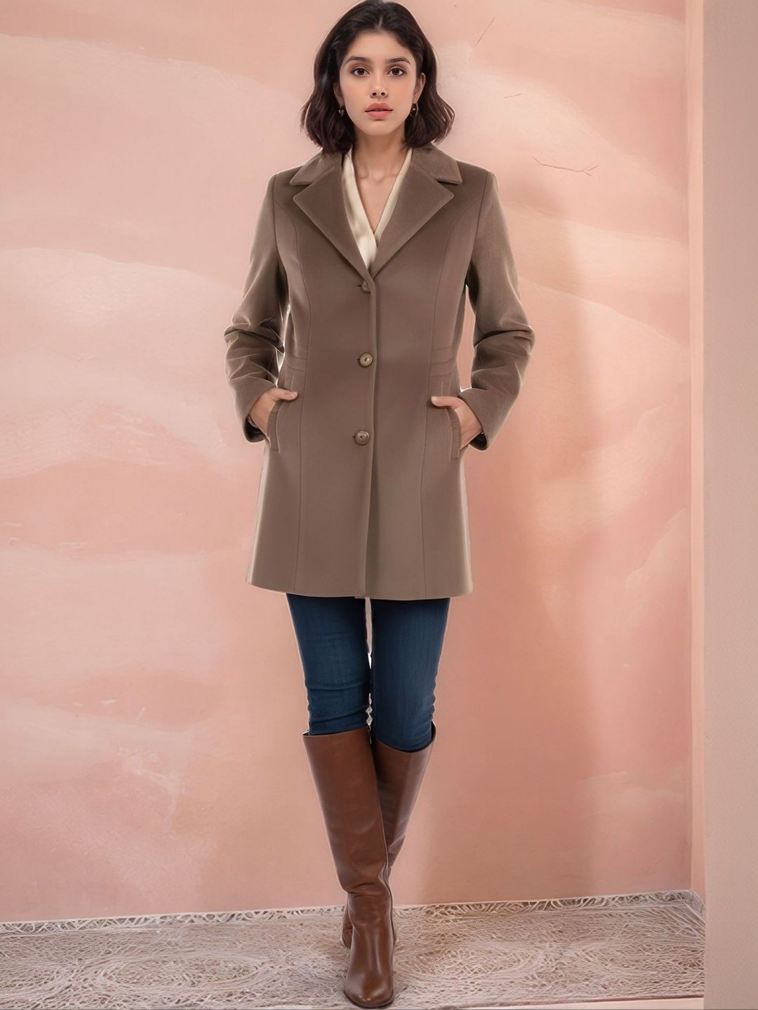 all about you Women Single-Breasted Woollen Overcoat-picture-47