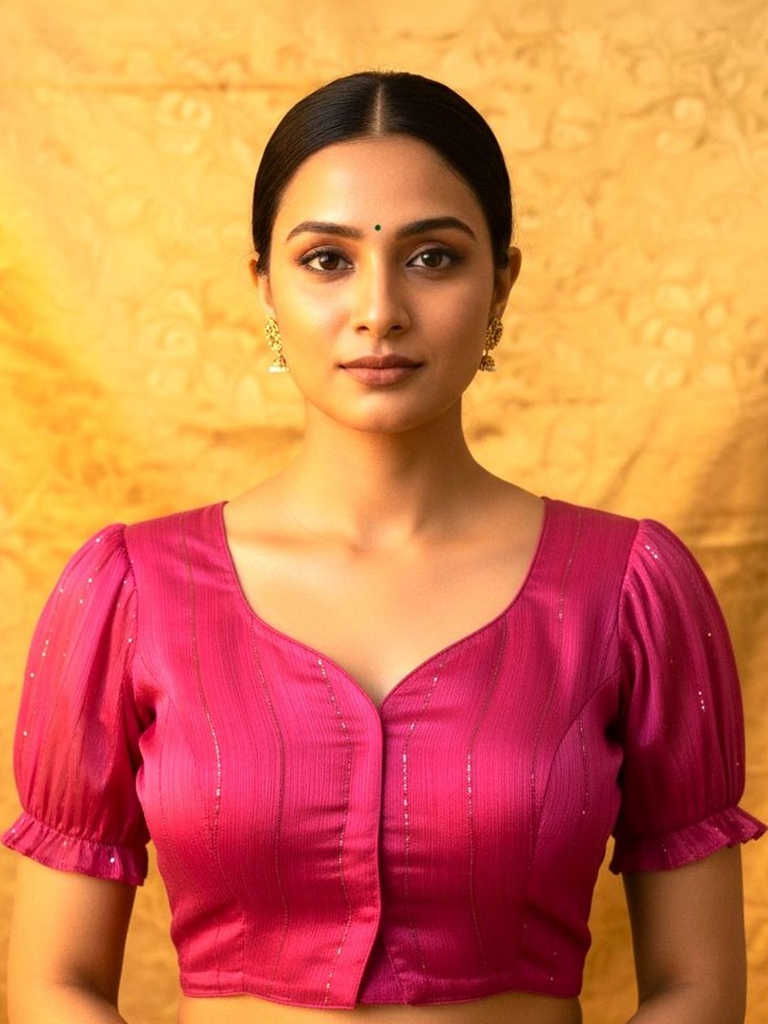 HERE&NOW Embellished Alterable Organza Saree Blouse with Elegant Design-picture-22