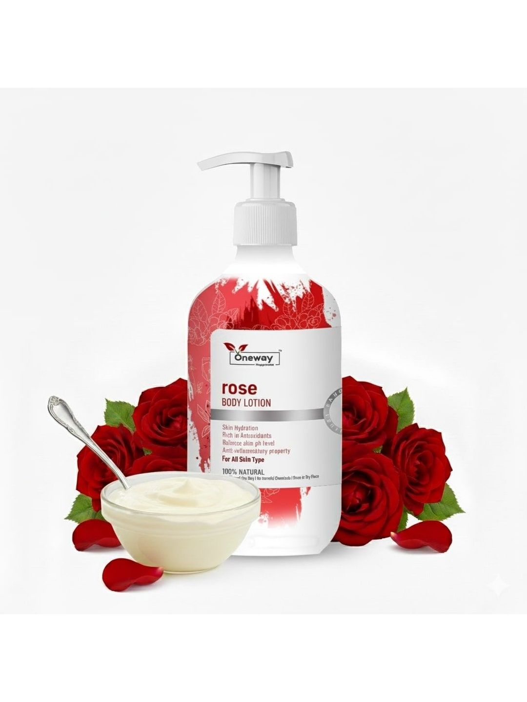 Oneway Happiness Rose Body Lotion With Aloe Vera - 300 ml-image-8