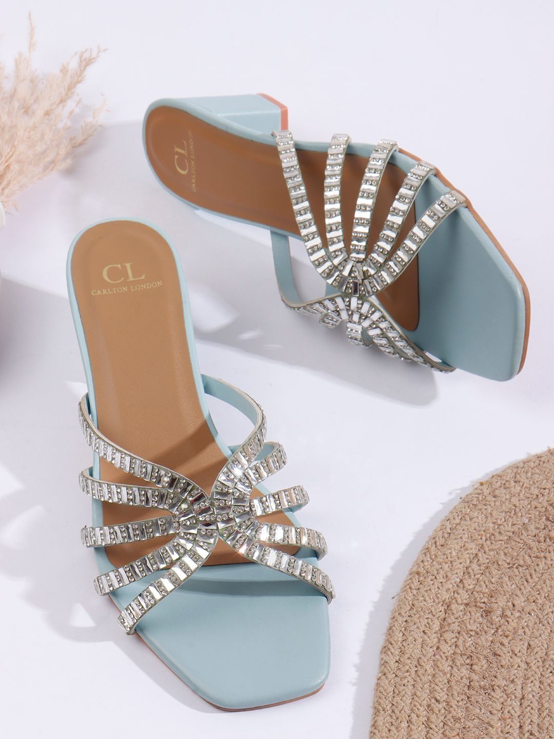 Carlton London Embellished Party Block Sandals-picture-37