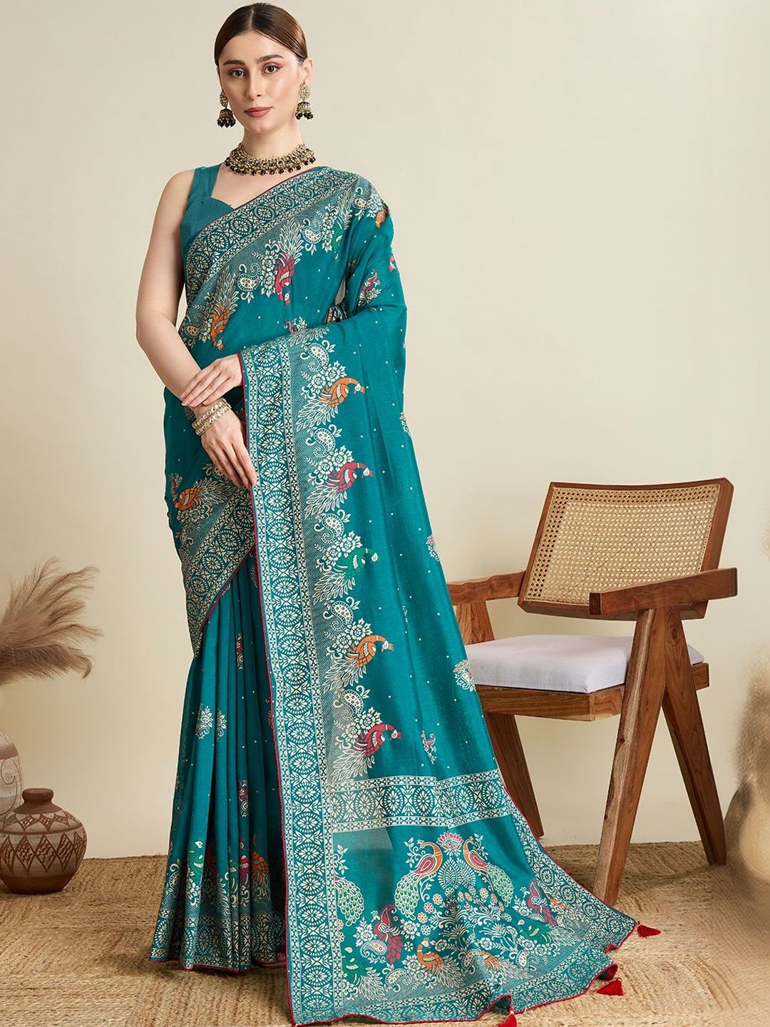VS MALL Ethnic Motifs Zari Pure Cotton Saree-picture-14