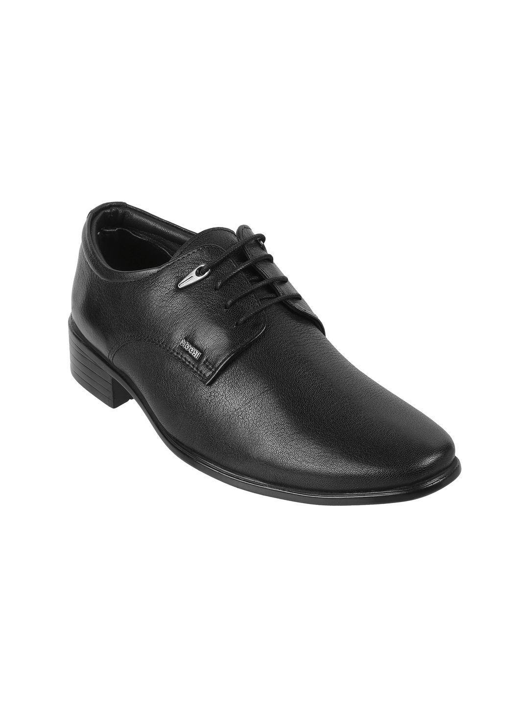 Mochi Men Textured Leather Lace Ups Formal Shoes-picture-33