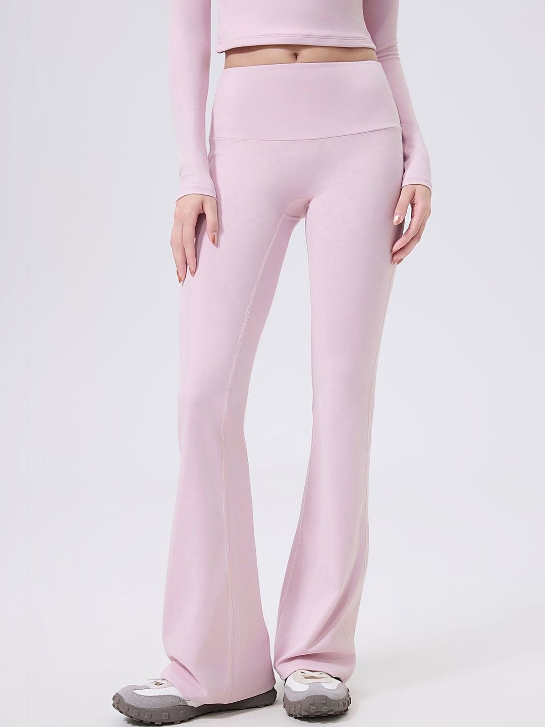 LULU & SKY Women Flared High-Rise Zip Trousers-picture-32