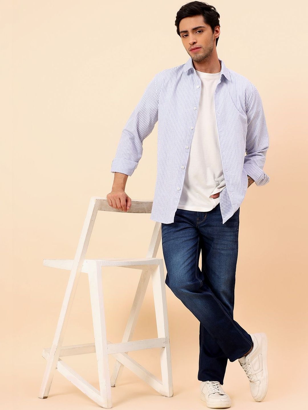 Cantabil Men Comfort Regular Fit Mid-Rise Light Fade Stretchable Jeans-picture-27