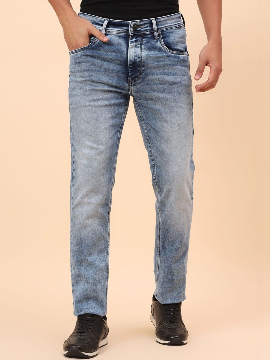 Cantabil Men Comfort Regular Fit Mid-Rise Light Fade Stretchable Jeans-picture-28