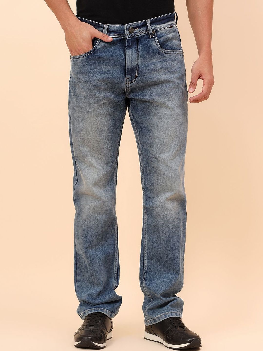 Cantabil Men Comfort Regular Fit Mid-Rise Light Fade Stretchable Jeans-picture-31