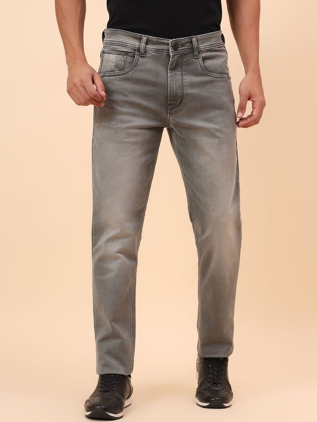 Cantabil Men Comfort Regular Fit Mid-Rise Light Fade Stretchable Jeans-picture-25