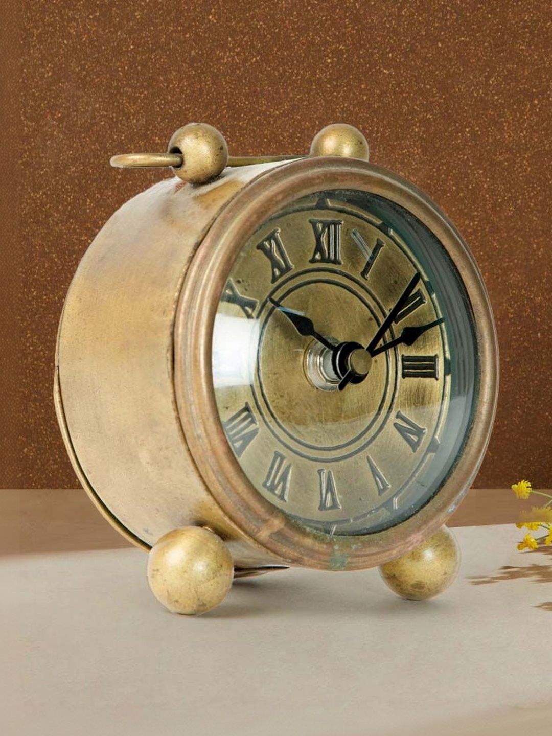Fabindia Rewang Gold-Toned Contemporary Table Clock-picture-26