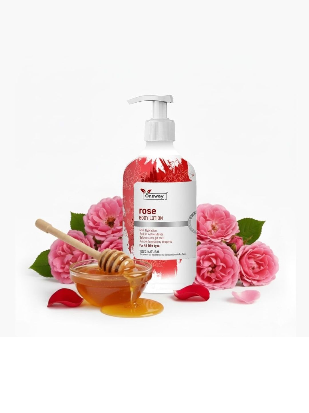 Oneway Happiness Rose Lightening & Hydrating Body Lotion With Shea Butter - 300 ml-image-44