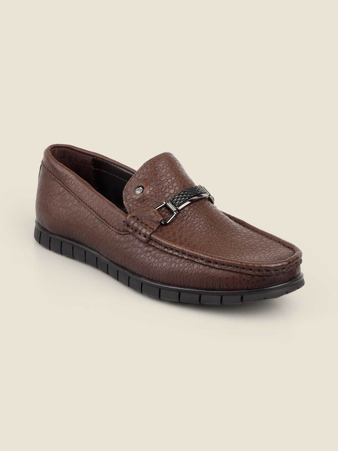 DAVINCHI Men Textured Leather Formal Loafers-picture-49