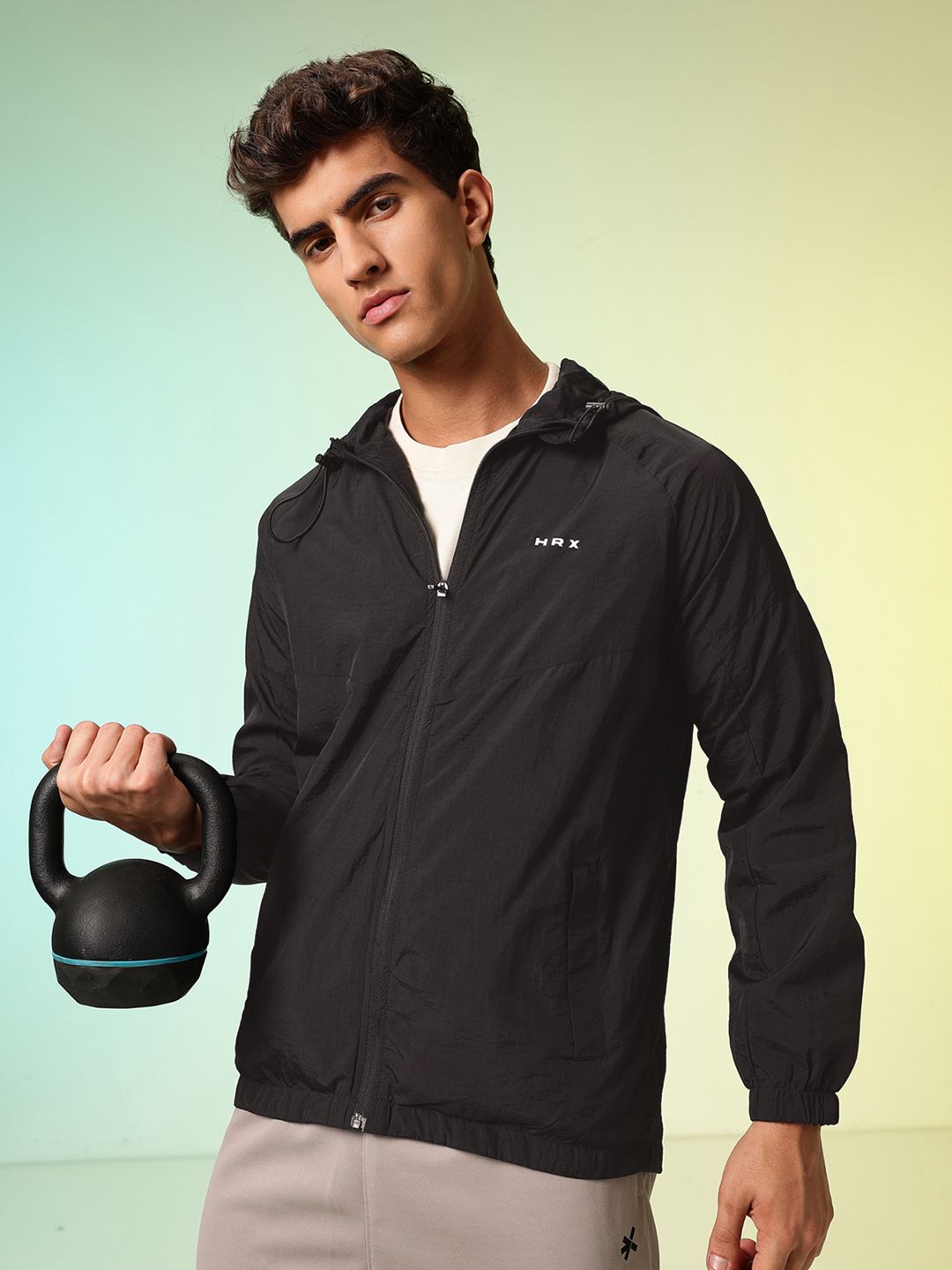 HRX by Hrithik Roshan Brand Logo Printed Hooded Training Sporty Jacket-picture-22