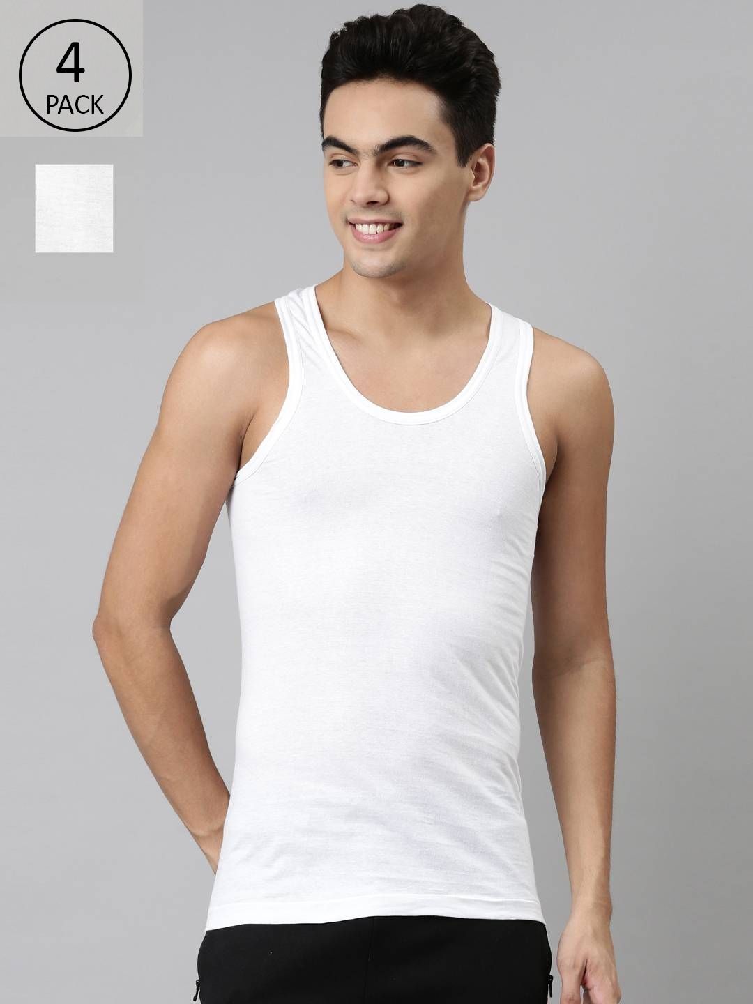 Dixcy Scott Josh Pack Of 4 Pure Cotton Undershirt Vests-image-49
