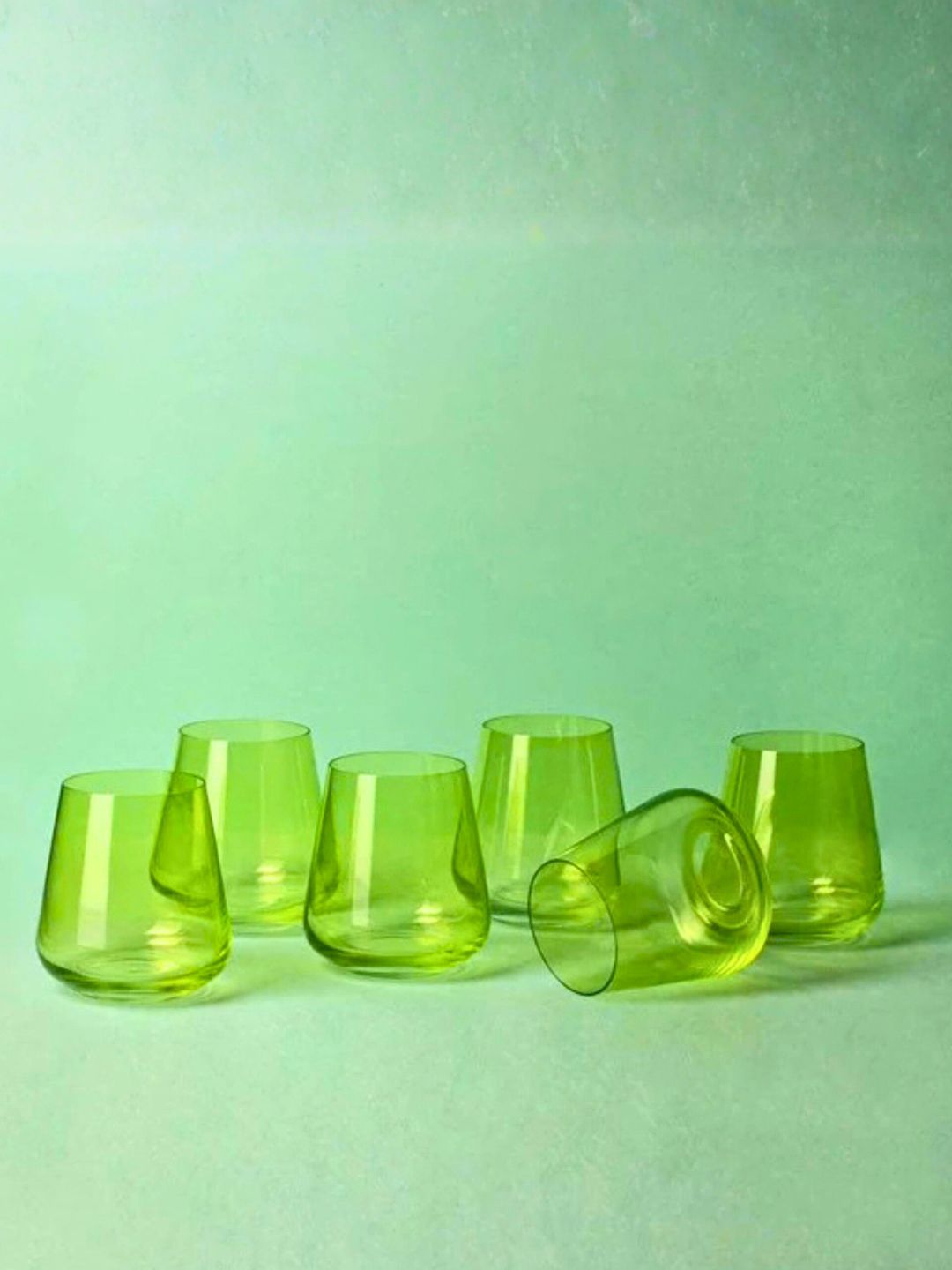 smart serve Siesta Green 6 Pcs Crystal Whiskey Glass 400 ml Each-image-25
