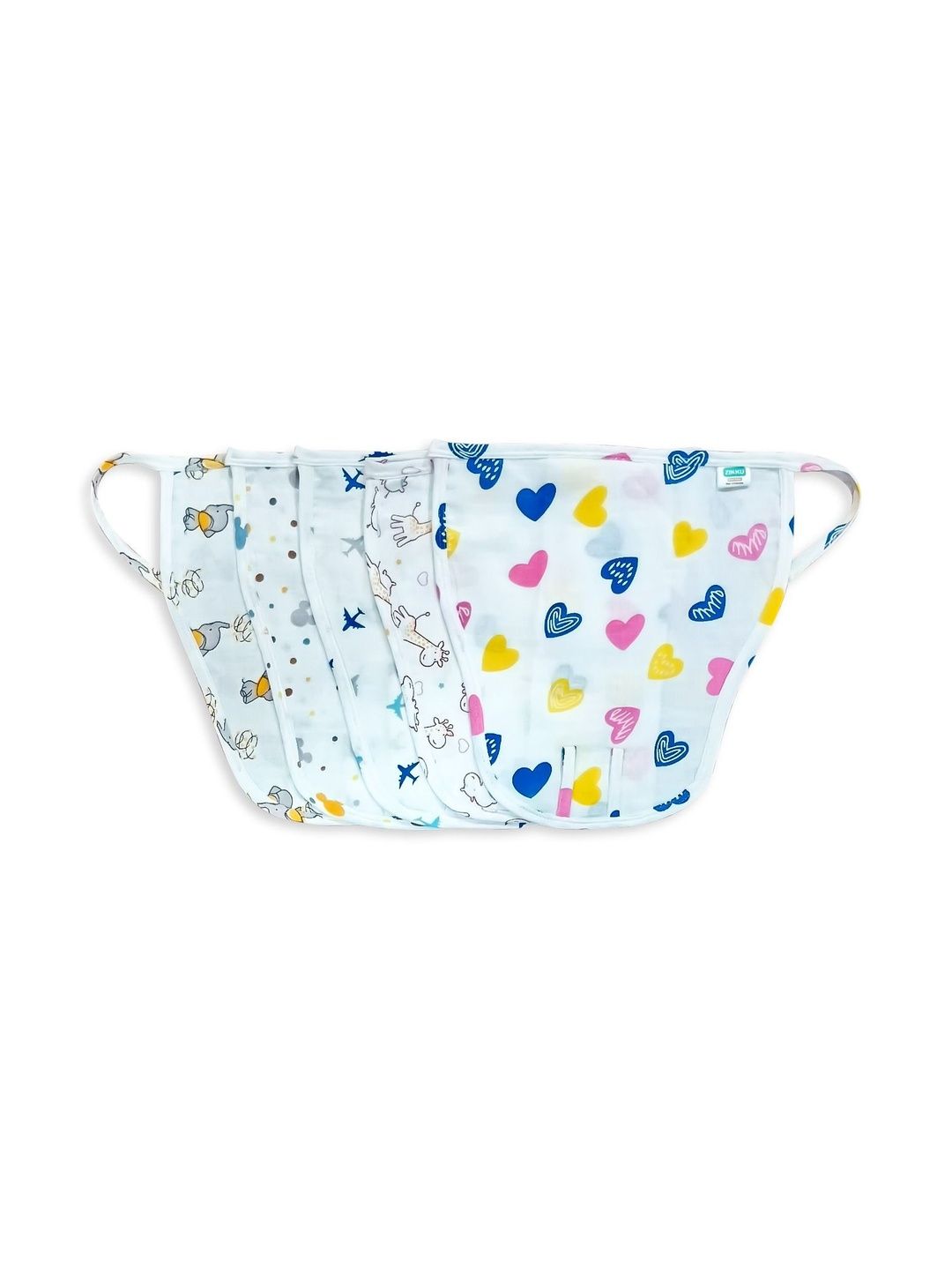 AHC Set Of 5 Kids Muslin Cotton Printed Reusable Nappy-picture-39