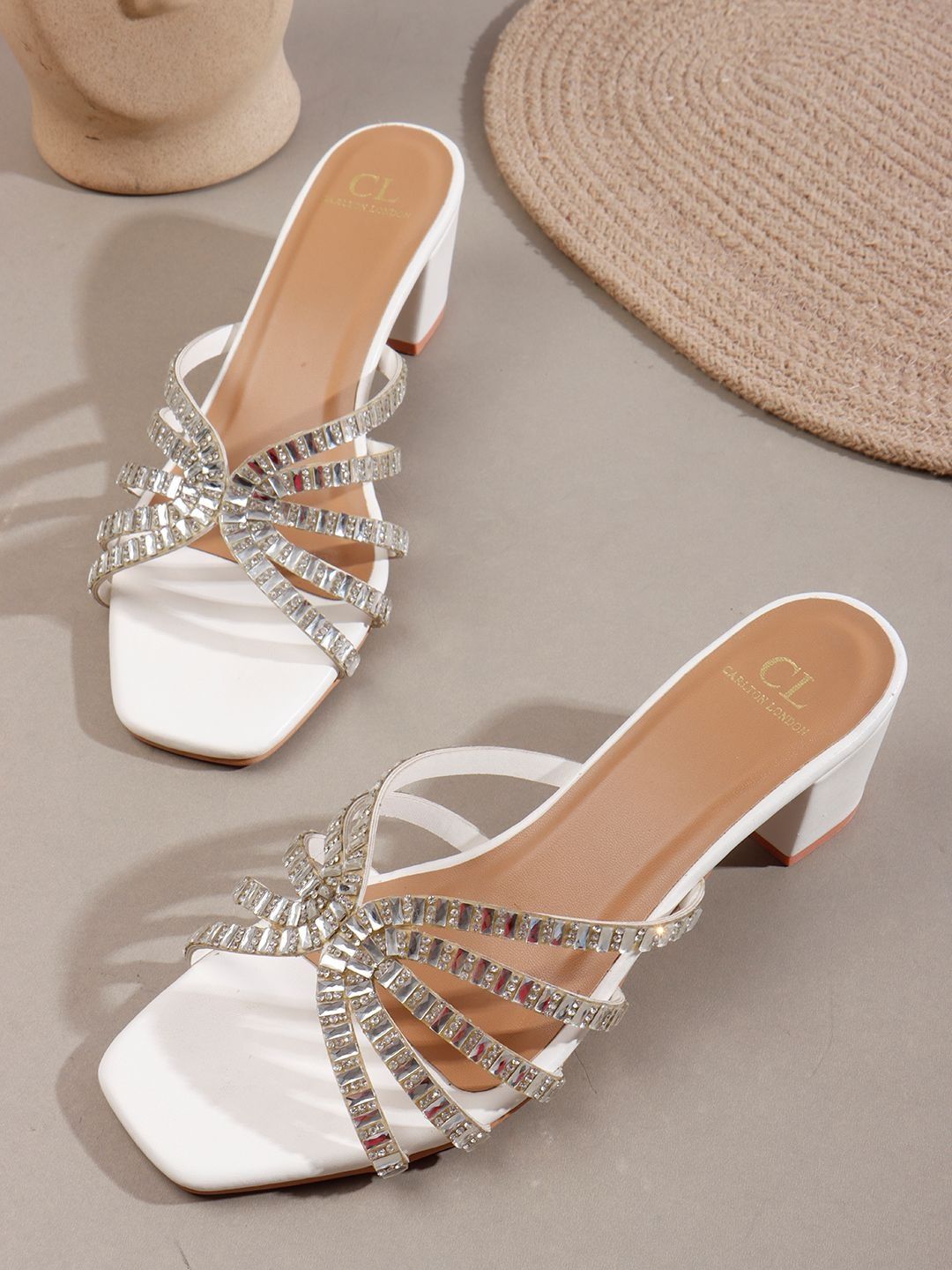Carlton London Embellished Party Block Sandals-picture-20