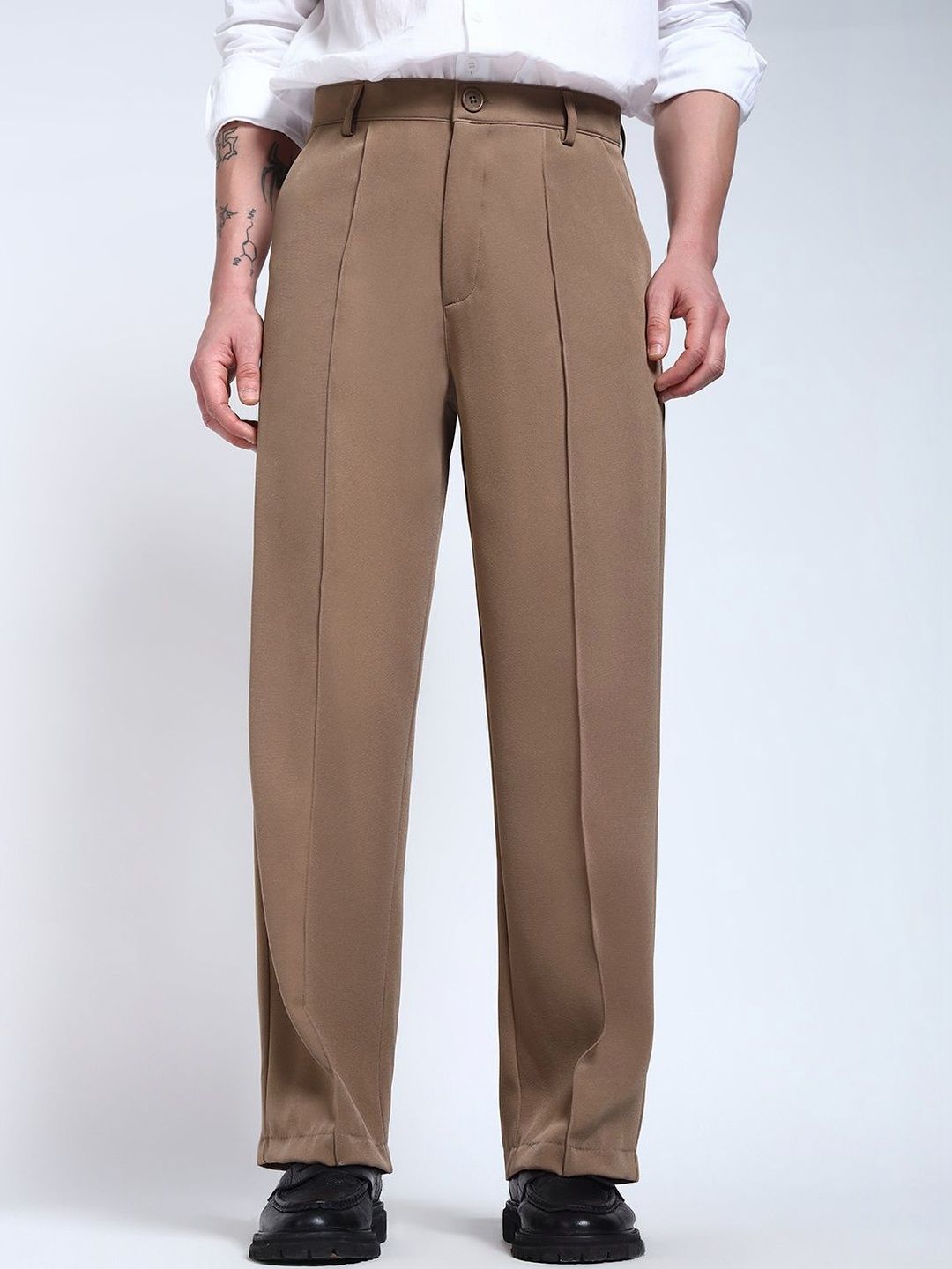 PERCH Men Relaxed Loose Fit Trousers-picture-34