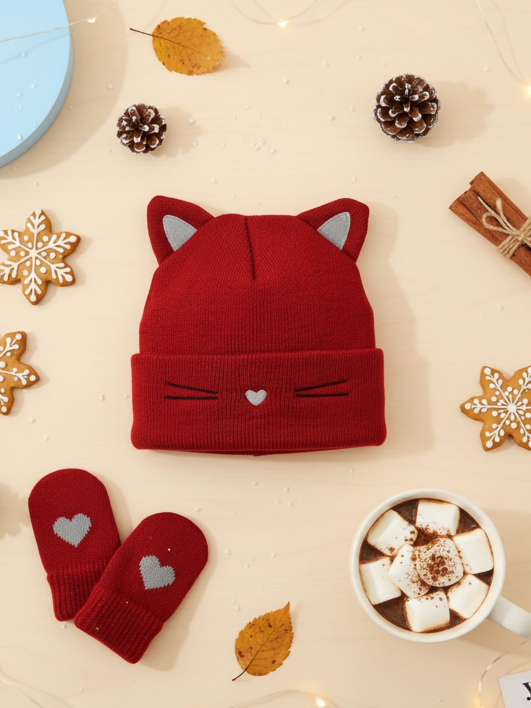 YOUSTYLO Unisex Kids Embroidered Woollen Beanie-picture-11