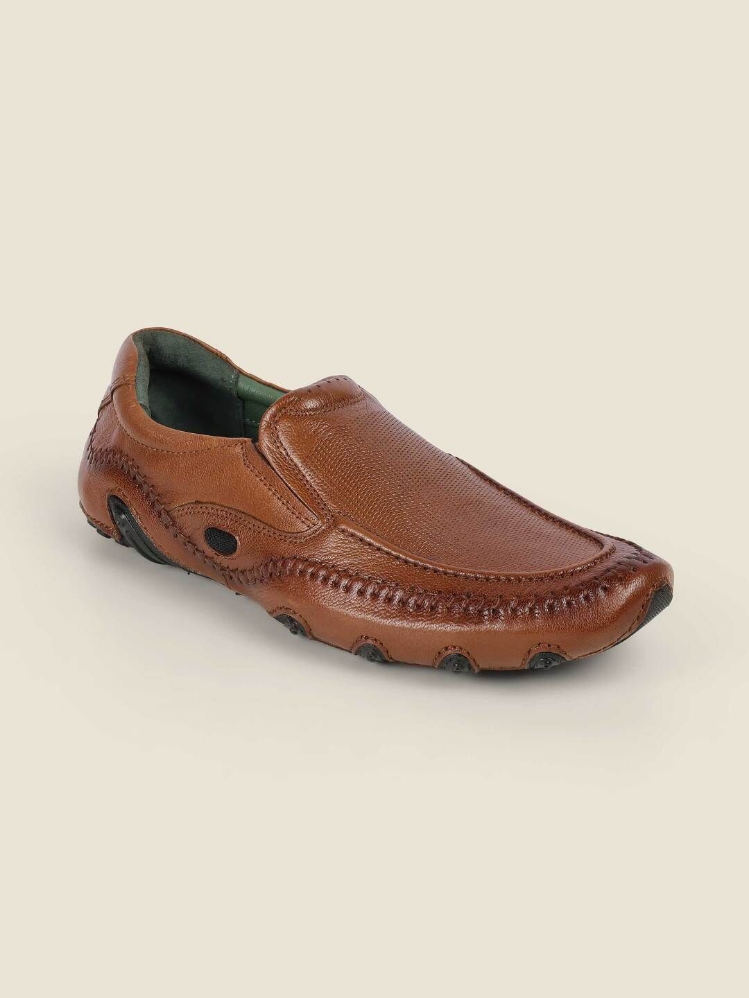 Metro Men Textured Leather Driving Shoes-picture-14