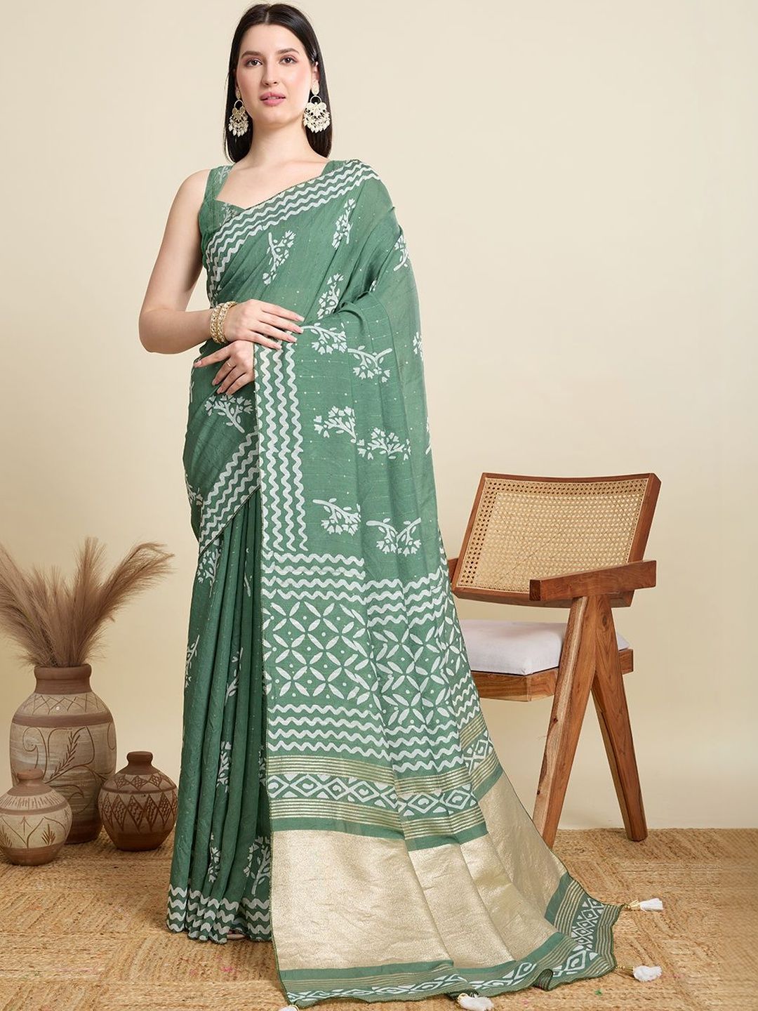 VS MALL Ethnic Motifs Silk Cotton Saree-picture-27