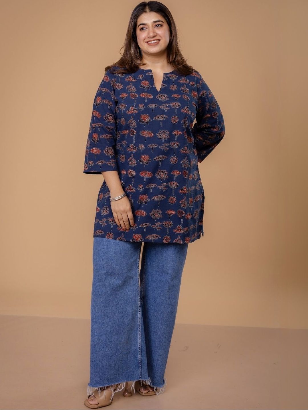 THE INDIAN ETHNIC CO Floral Print Cotton Top-picture-33