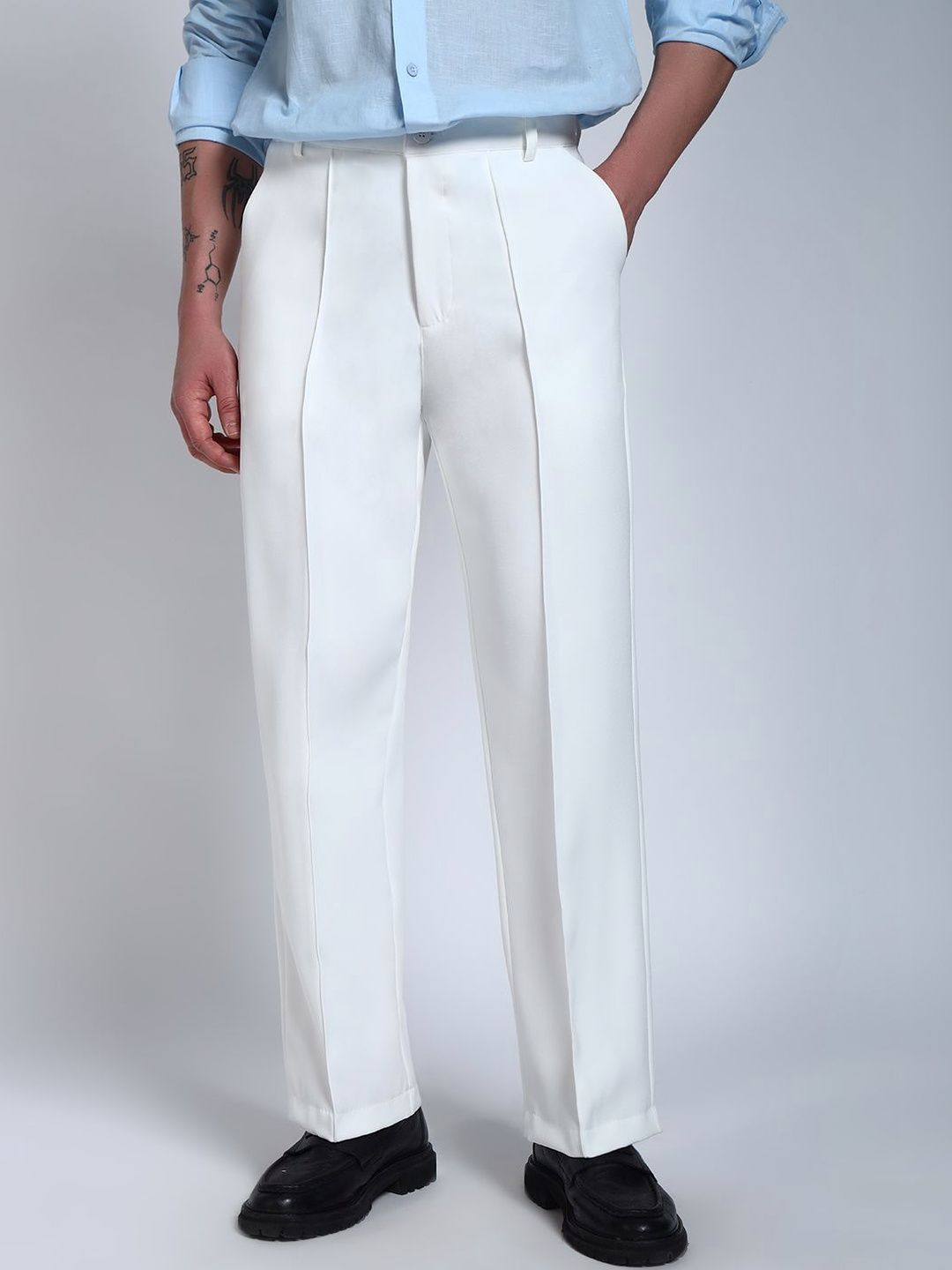 PERCH Men Relaxed Loose Fit Trousers-image-26