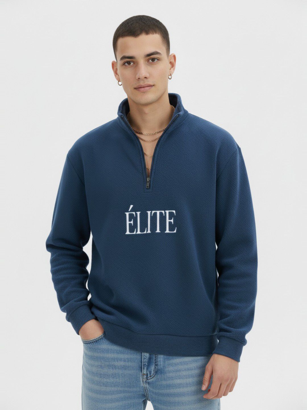 glitchez Men Typography Applique Detail Fleece Tailored Jacket-picture-37