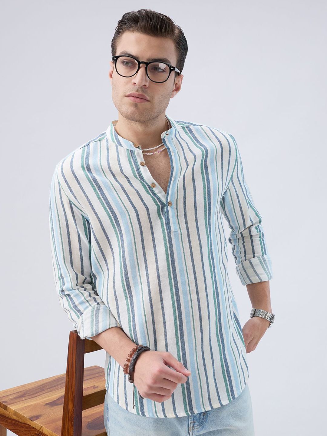 VASTRADO Men Striped Pathani Kurta-picture-48
