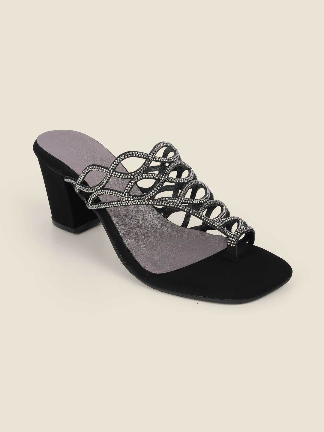 Metro Embellished Party Block Mules-picture-34