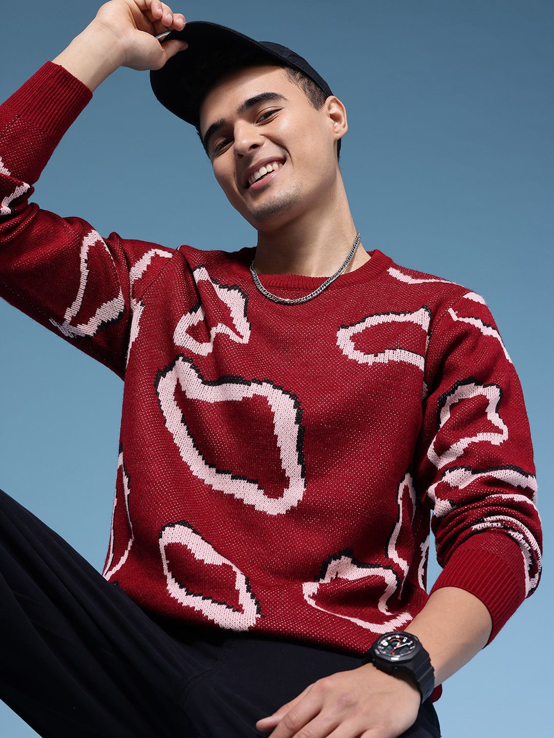HERE&NOW Abstract Self Design Pullover-image-41