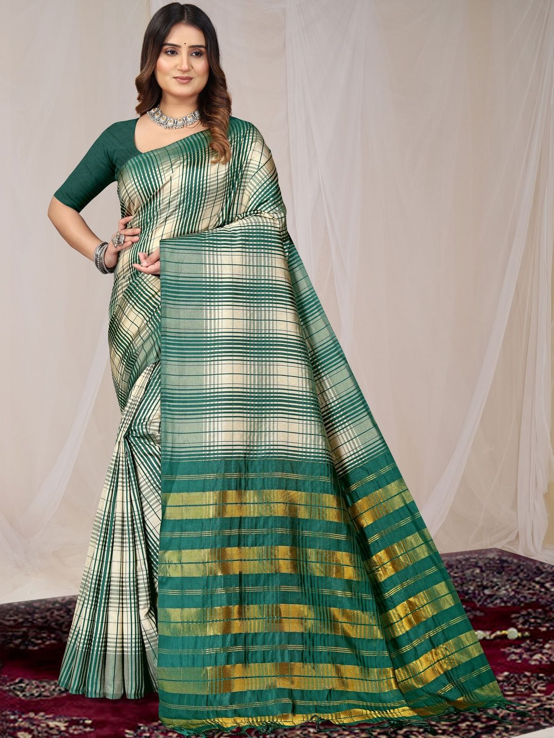 SHAIBO SAREE Woven Design Zari Uppada Saree-picture-9