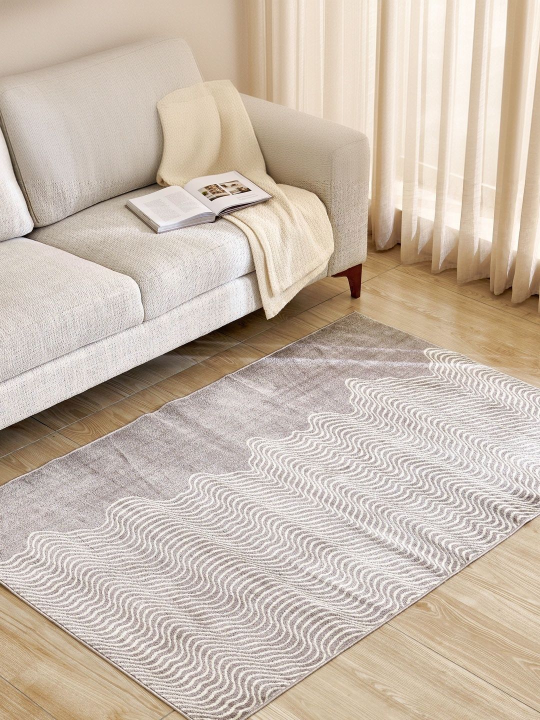 Home Centre Grey Vienna Aero Woven Carpet 180x120cm-image-34