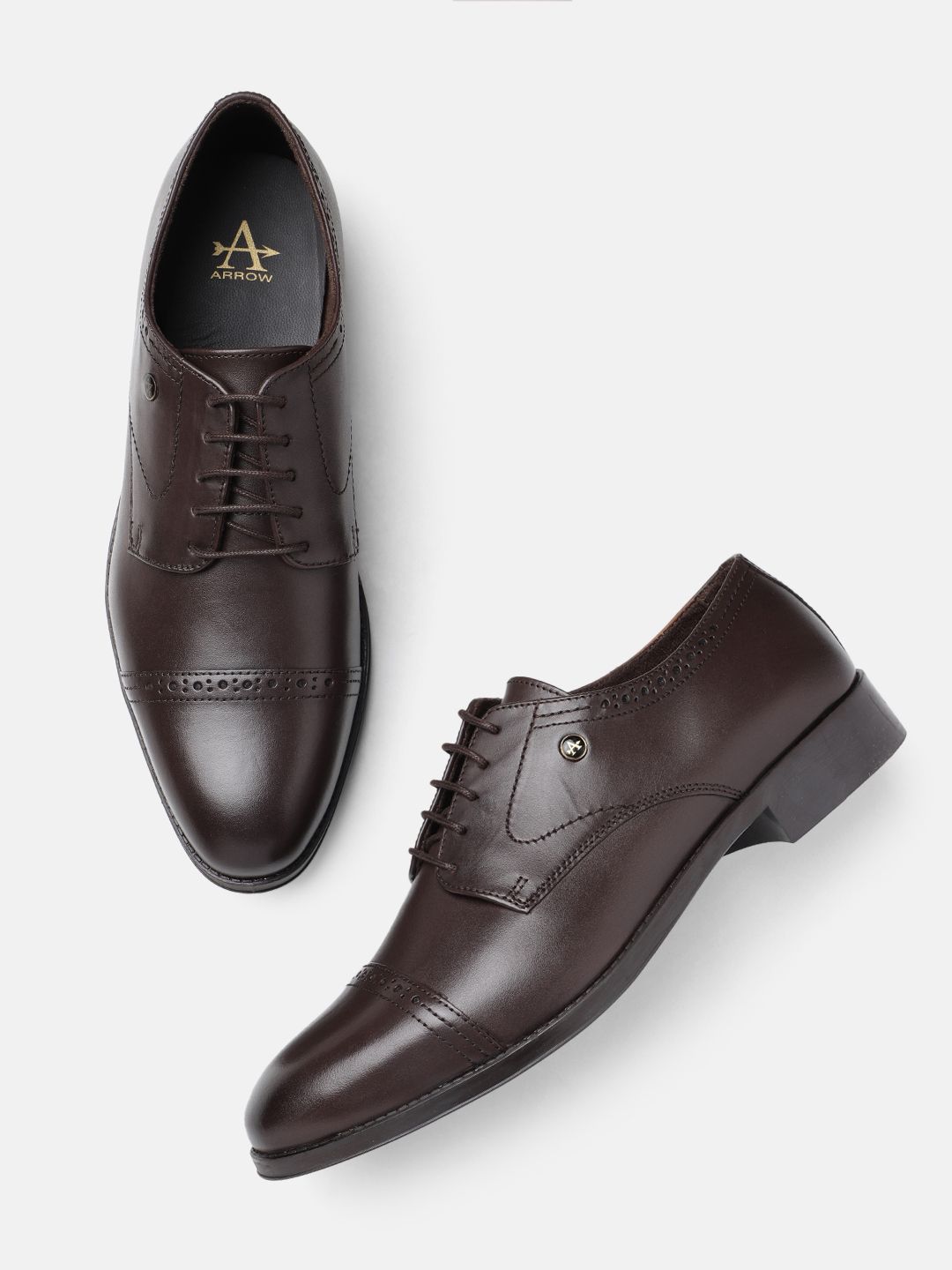 Arrow Men Textured Formal Leather Derbys-image-36