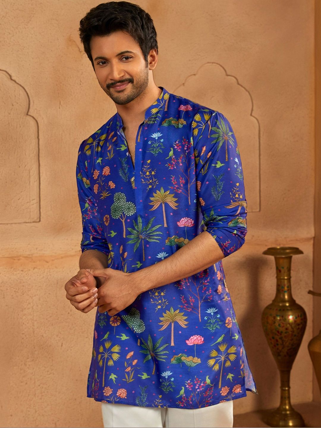 VASTRAMAY Men Floral Printed Kurta-image-46