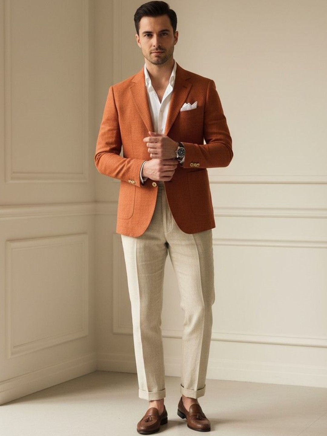 INVICTUS Notched Lapel Long Sleeves Single Breasted Blazer