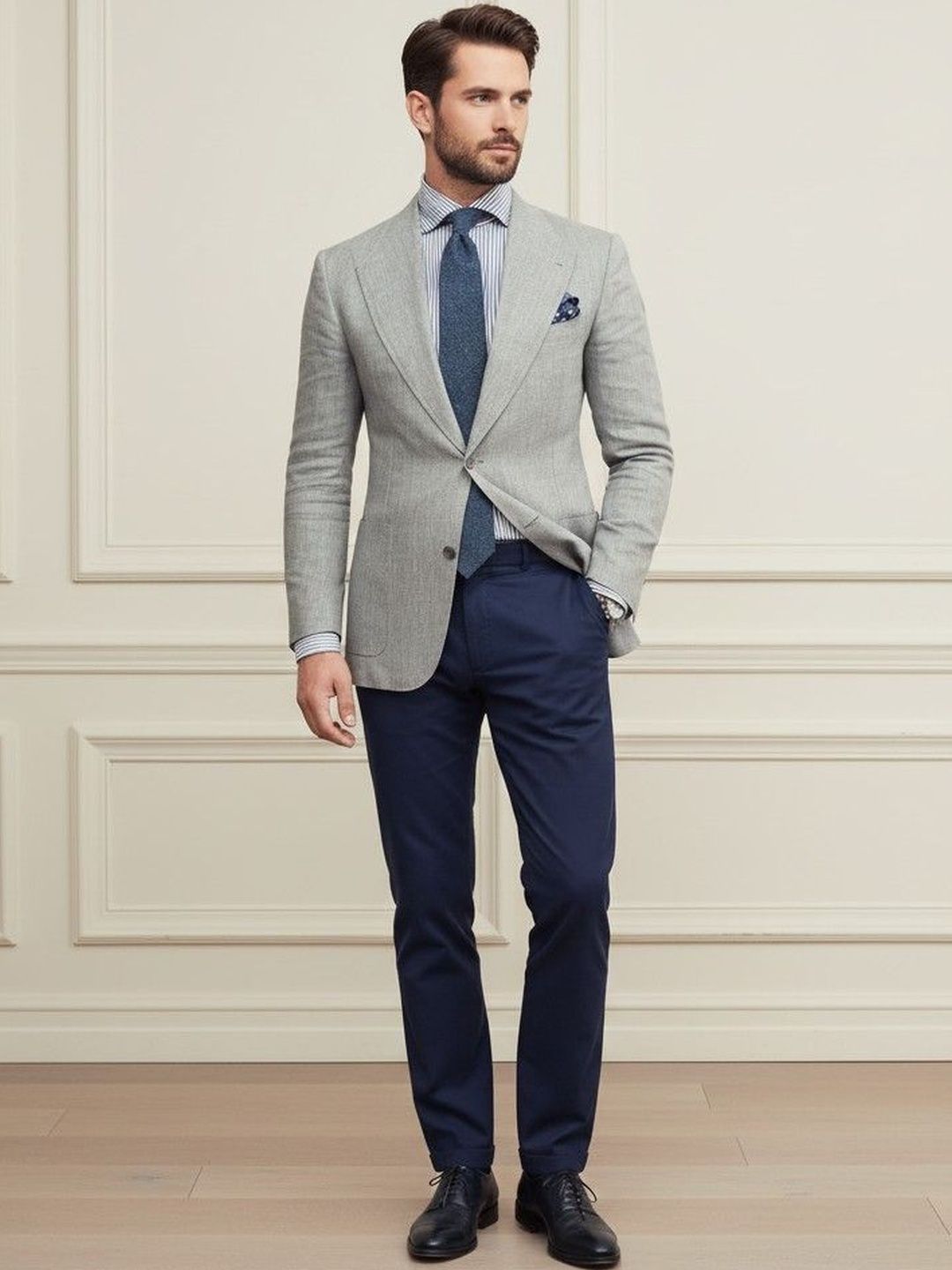 INVICTUS Notched Lapel Long Sleeves Single Breasted Blazer-picture-47