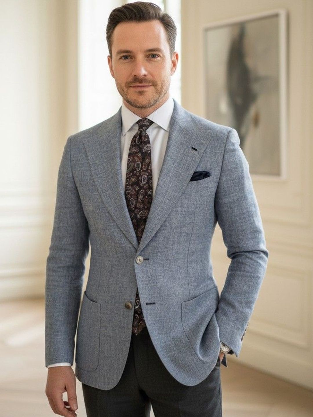 INVICTUS Notched Lapel Long Sleeves Single Breasted Blazer