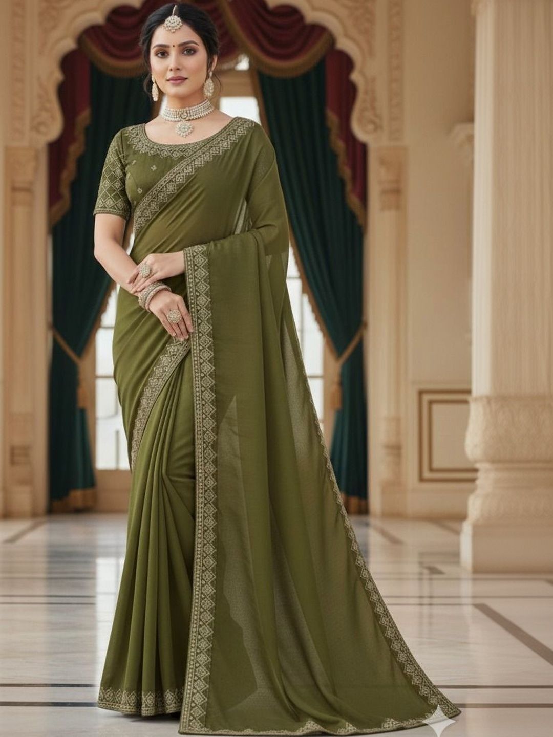 Moda Rapido Embellished Embroidered Art Silk Designer Saree-picture-26