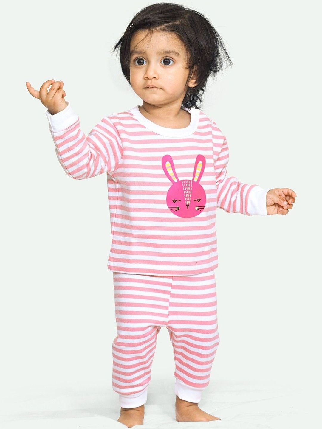 ariel Round Neck Pure Cotton Fleece T-Shirt With Pyjama Clothing Set-picture-33